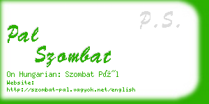 pal szombat business card